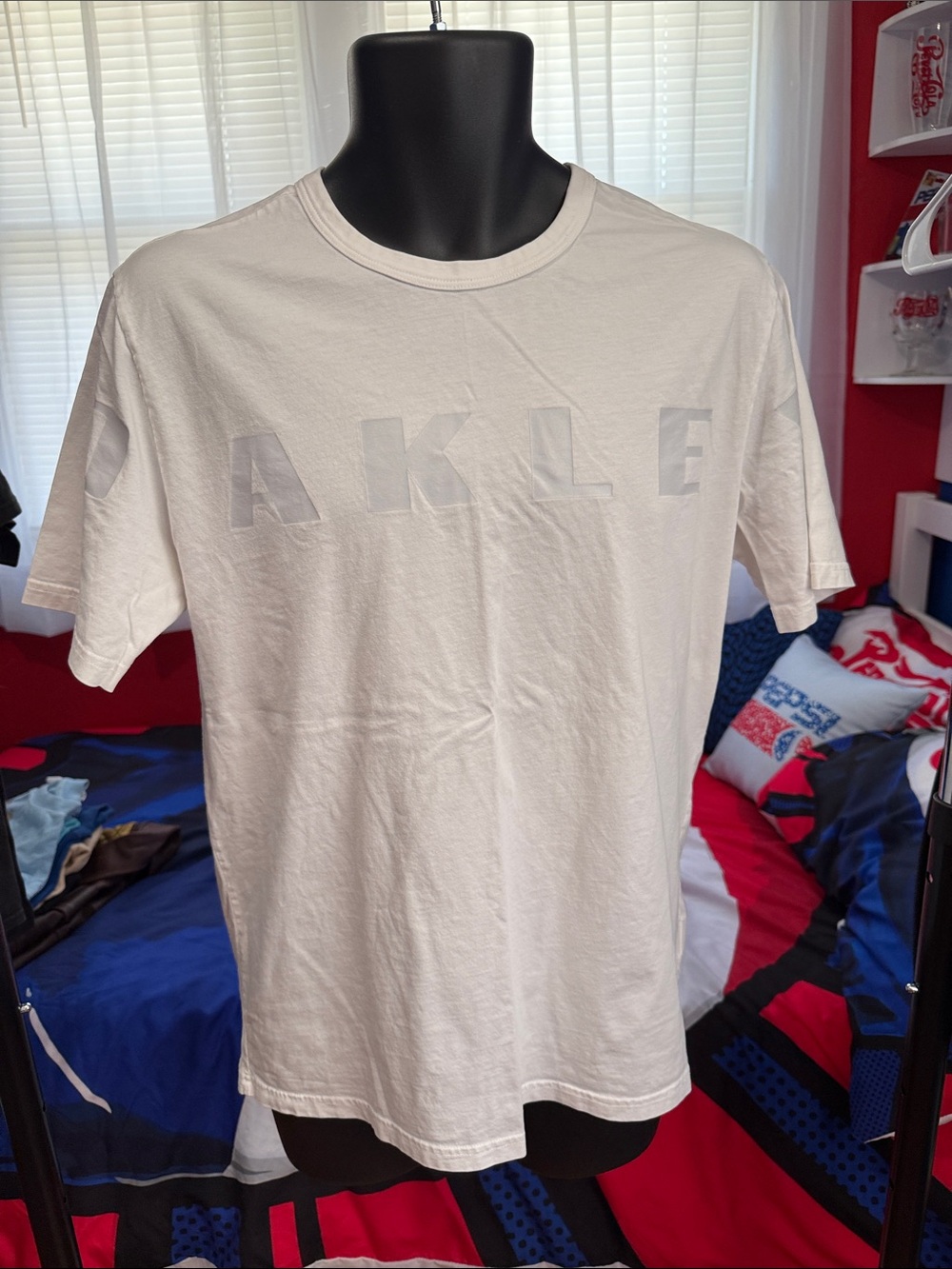 Oakley White Embossed Logo Short Sleeve Tee